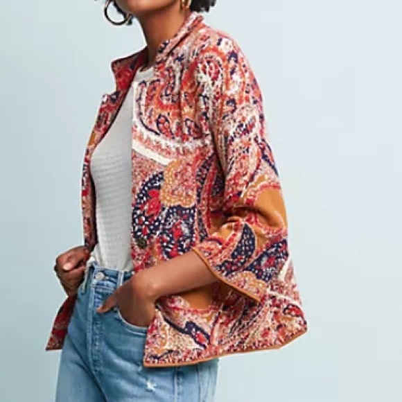 Moth By Anthropologie  Bell Paisley Bonze Cardigan Size S - Picture 7 of 15
